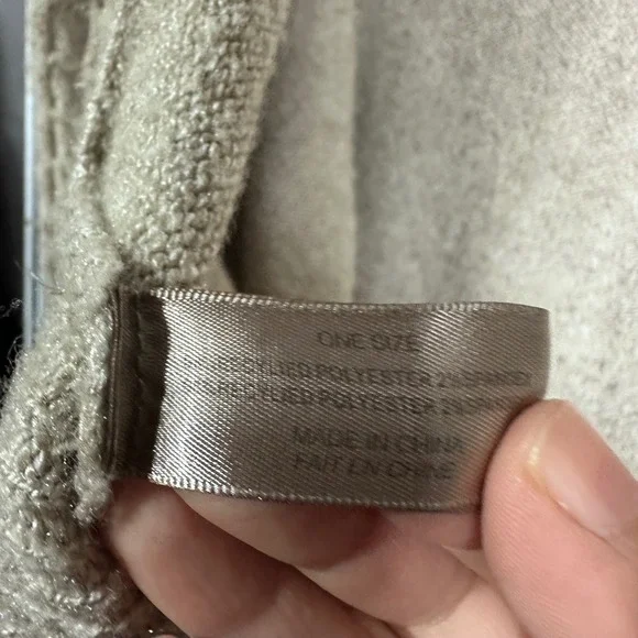 Anthropologie Cozy Cable Knit Open Front Cardigan Sweater Beige One Size - Picture 4 of 7